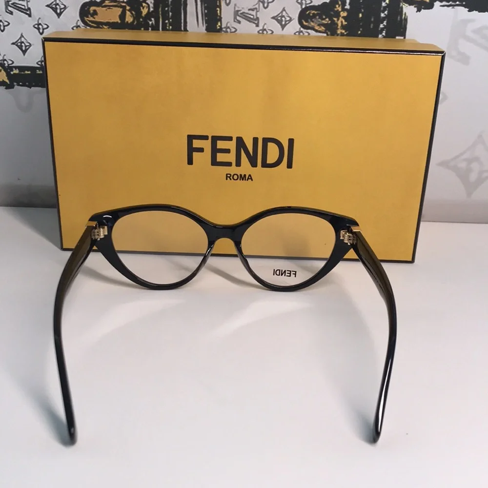 NEW Authentic Fendi FE50020I 001 Cat-Eye Eyeglasses – Shiny Black